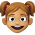 Facebook上的女孩：中等肤色emoji表情