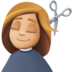Facebook上的理发师：中等浅肤色emoji表情