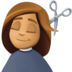 Facebook上的理发师：中等肤色emoji表情