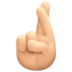 Facebook上的交叉的手指、比心：浅肤色emoji表情