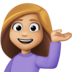 Facebook上的单手举起的人：中浅肤色emoji表情