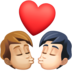 Facebook上的亲吻: 成人成人中等-浅肤色较浅肤色emoji表情