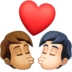 Facebook上的亲吻: 成人成人中等肤色较浅肤色emoji表情