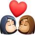 Facebook上的亲吻: 女人女人较浅肤色中等肤色emoji表情