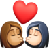 Facebook上的亲吻: 女人女人中等肤色较浅肤色emoji表情