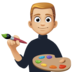 Facebook上的男艺术家：中浅肤色emoji表情