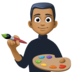 Facebook上的男艺术家：中黑肤色emoji表情