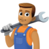 Facebook上的男机械工：中等肤色emoji表情