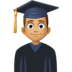 Facebook上的男学生：中等肤色emoji表情