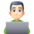 Facebook上的男技术员：浅肤色emoji表情