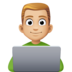 Facebook上的男技术员：中浅肤色emoji表情