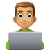 Facebook上的男技术员：中等肤色emoji表情