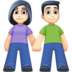 Facebook上的男女牵手：浅肤色emoji表情