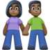 Facebook上的男女牵手：深色肤色emoji表情