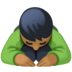 Facebook上的男士鞠躬：中黑肤色emoji表情