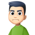 Facebook上的男人皱眉：浅肤色emoji表情