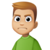 Facebook上的男人皱眉：中等浅肤色emoji表情