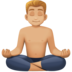 Facebook上的打坐的男人：中浅肤色emoji表情