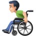Facebook上的手动轮椅男：肤色浅emoji表情
