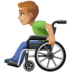 Facebook上的手动轮椅男：中浅肤色emoji表情
