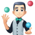Facebook上的男子杂耍：浅肤色emoji表情