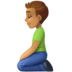 Facebook上的跪着的男人：中等肤色emoji表情
