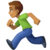 Facebook上的男子跑步：中等肤色emoji表情