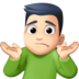 Facebook上的男人耸肩：浅肤色emoji表情