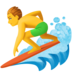 Facebook上的男子冲浪emoji表情