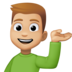 Facebook上的单手举起的男人：中等浅肤色emoji表情