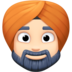 Facebook上的戴头巾的男人：浅肤色emoji表情