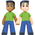 Facebook上的男士牵手：中暗肤色，浅肤色emoji表情
