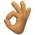 Facebook上的OK手：中等肤色emoji表情