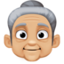 Facebook上的老妇人：中浅肤色emoji表情