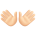Facebook上的张开双手：浅肤色emoji表情