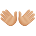 Facebook上的双手张开：中等浅肤色emoji表情