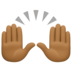 Facebook上的举手：中黑肤色emoji表情