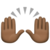 Facebook上的举起手：深色肤色emoji表情