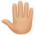 Facebook上的竖起来的手背：中等浅肤色emoji表情