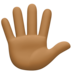 Facebook上的手指张开的手：中等深色肤色emoji表情