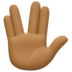 Facebook上的手指分开的手礼：中黑肤色emoji表情