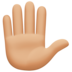 Facebook上的举手：中等浅肤色emoji表情