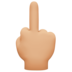Facebook上的比中指的手：中浅肤色emoji表情