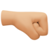 Facebook上的右拳：中浅肤色emoji表情