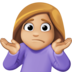 Facebook上的耸肩：中等浅肤色emoji表情