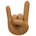 Facebook上的摇滚标志手：中黑肤色emoji表情
