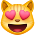 Facebook上的眼里有爱心的笑脸猫emoji表情