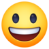 Facebook上的大眼睛咧嘴笑着的脸emoji表情