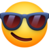Facebook上的带太阳镜(墨镜)的笑脸emoji表情