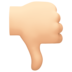 Facebook上的拇指向下：浅肤色emoji表情